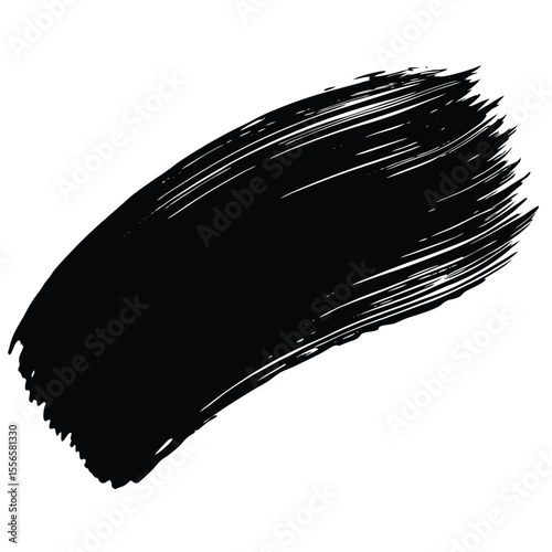 Black brush stroke in bold abstract form for artistic expression use silhouette vector