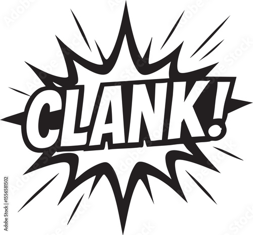 Clank! Comic Book Sound Effect Vector Illustration