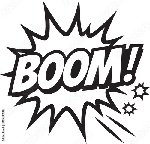 Dynamic Boom Comic Book Explosion Sound Effect Graphic