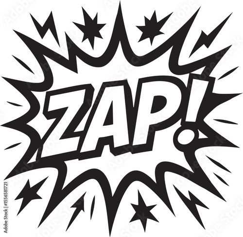 Dynamic Zap! Comic Book Sound Effect Illustration