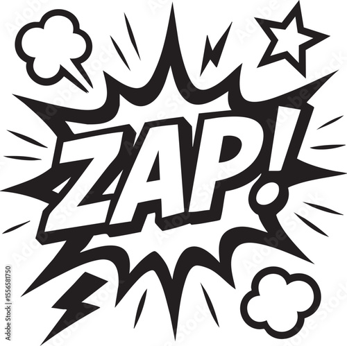 Retro Comic Book ZAP! Sound Effect Illustration