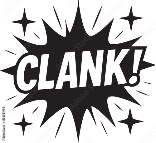Dynamic Comic Book Clank Sound Effect  A Powerful Graphic Design Element for Comics, Illustrations, and More