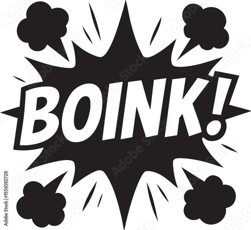Dynamic Comic Book Boink! Sound Effect  A Bold, Black and White Illustration