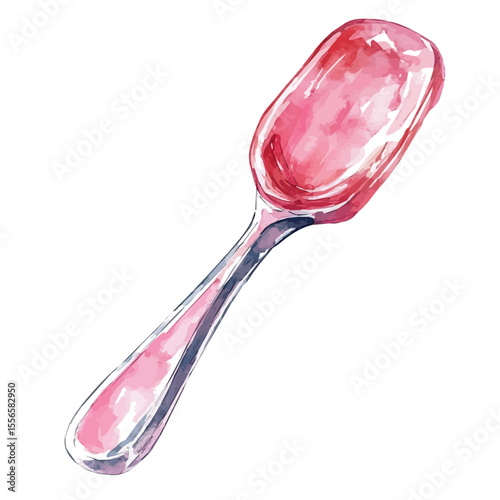watercolor of Tongue Scraper, vector, isolated on a white background.