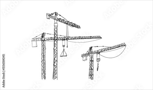 Building crane sketch