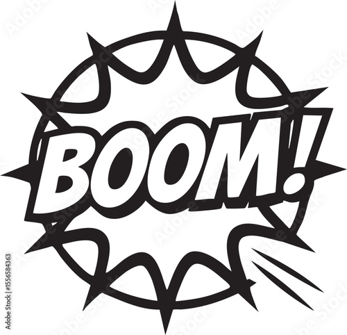 Dynamic Comic Book Boom! Explosion Sound Effect Illustration