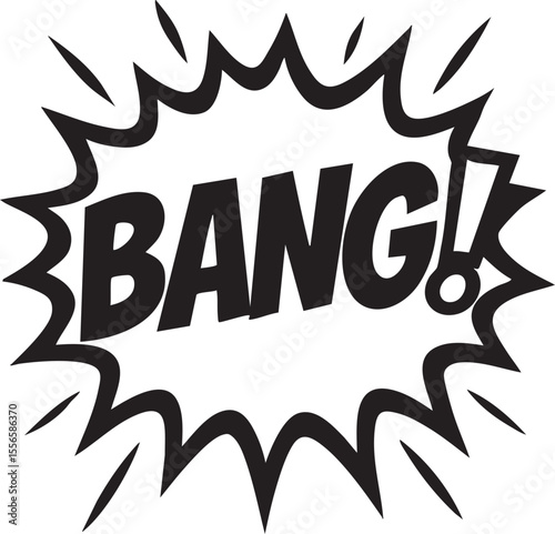 Dynamic Comic Book Bang! Sound Effect -  Powerful Explosion Graphic Design Element