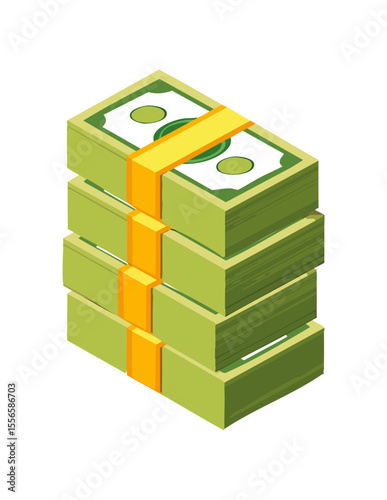 stack of money  Vector illustration 