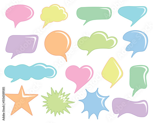 Speech Bubble Frame set. Vector Illustration for printing, backgrounds, covers and packaging. Image can be used for greeting cards, posters, stickers and textile. Isolated on white background.