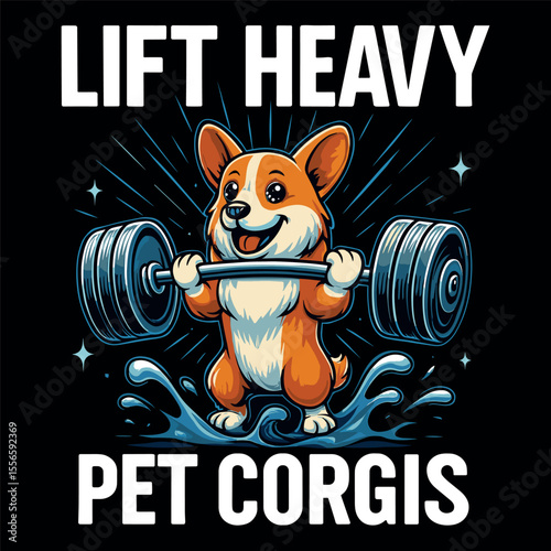 Lift Heavy Pet Corgis Funny Gym Workout Weight Lifter Tank Top