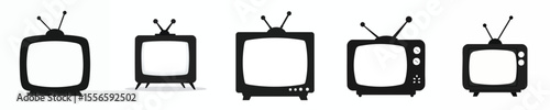 Vintage Television Icon Set – Retro TV Silhouette Collection