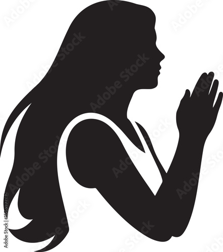 Woman Silhouette Praying, Faith, Hope