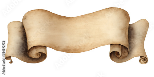 Watercolor Ancient Papyrus Ribbon – PNG