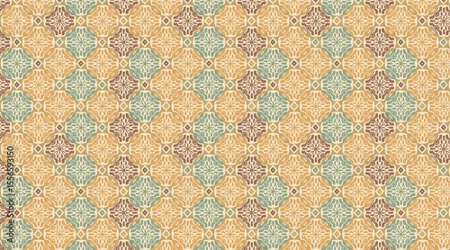 Vintage Victorian Tile Pattern, Ornate Antique Damask, Decorative Seamless Vector Background