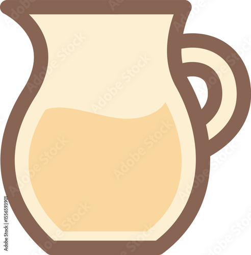 Juice Pitcher Illustration with Light Yellow Fill