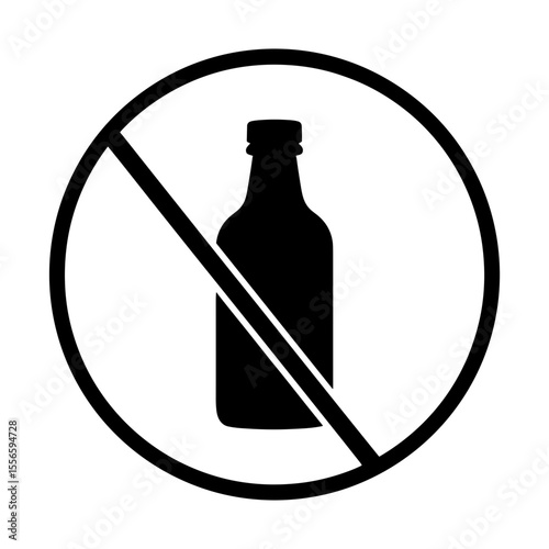 No liquids allowed sign with bottle symbol representing safety and health control  