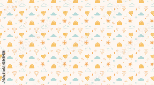 Abstract Boho Landscape Seamless Pattern