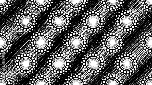 Minimalist pattern of hand-drawn dots arranged in rhythmic clusters, a black and white sketch vector hand drawn