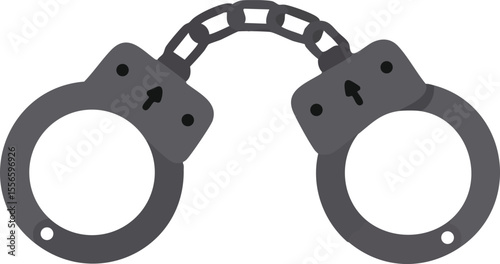 Handcuffs illustration simple metal police restraint device for security and law enforcement purposes vector image