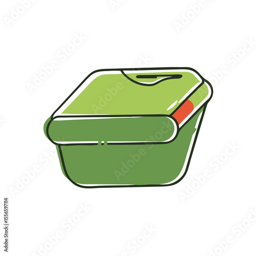 Microgreen lunchbox icon in hand drawn style for fresh and healthy meal design and vegetarian themes