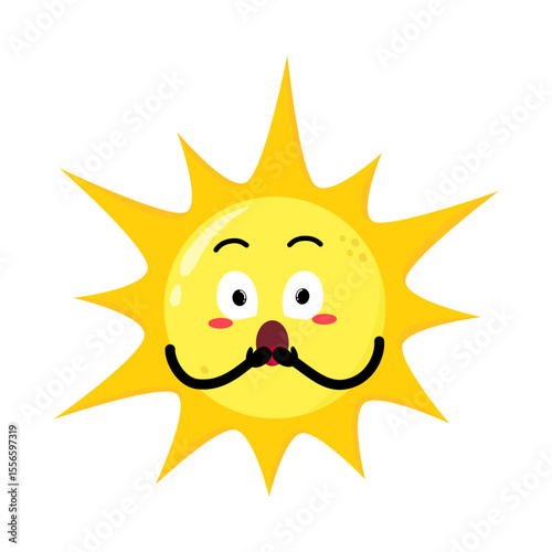 Cute Hand Drawn Surprised Sun