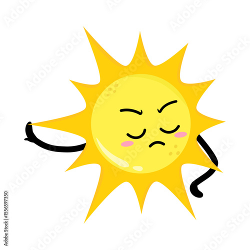 Cute Hand Drawn Sun Nope Stop Talking