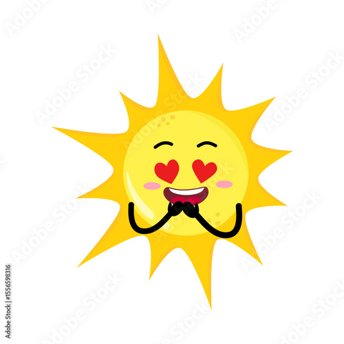 Cute Hand Drawn Crazy In Love Sun