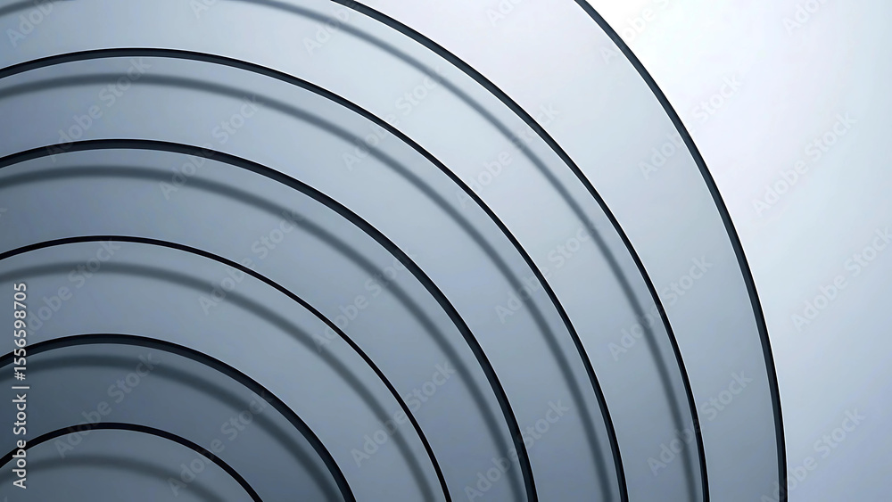 Obraz premium Abstract Concentric Circles: Elegant Gray Design