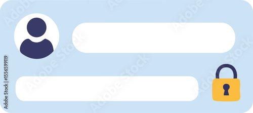 User login interface with secure password field and lock icon for safe online access vector illustration