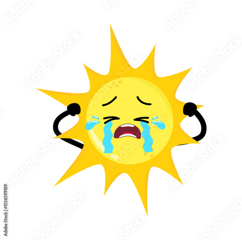 Cute Hand Drawn Sun Crying Out Loud