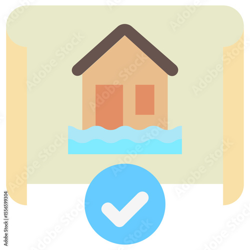 Crisis Plan flat color, mini illustration icon. use for modern concept, print, UI, UX kit, web and app development. Vector related to risk management, business, finance.