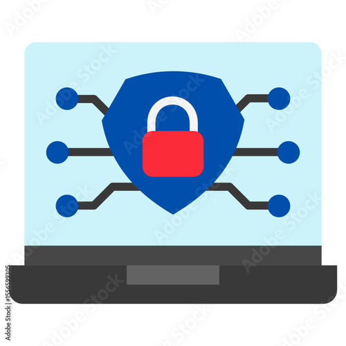 Cyber Defense flat color, mini illustration icon. use for modern concept, print, UI, UX kit, web and app development. Vector related to risk management, business, finance.