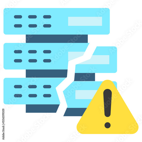 Data Loss flat color, mini illustration icon. use for modern concept, print, UI, UX kit, web and app development. Vector related to risk management, business, finance.