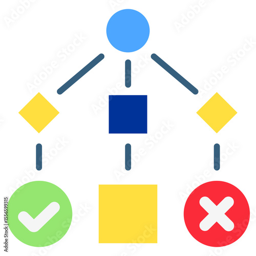Decision flat color, mini illustration icon. use for modern concept, print, UI, UX kit, web and app development. Vector related to risk management, business, finance.