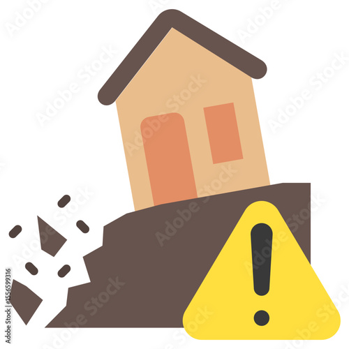 Disaster Alert flat color, mini illustration icon. use for modern concept, print, UI, UX kit, web and app development. Vector related to risk management, business, finance.