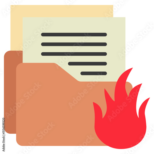 Data Loss flat color, mini illustration icon. use for modern concept, print, UI, UX kit, web and app development. Vector related to risk management, business, finance.