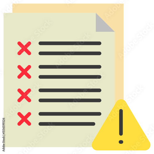 Error Report flat color, mini illustration icon. use for modern concept, print, UI, UX kit, web and app development. Vector related to risk management, business, finance.