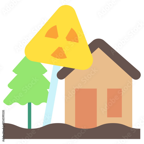 Exposure flat color, mini illustration icon. use for modern concept, print, UI, UX kit, web and app development. Vector related to risk management, business, finance.