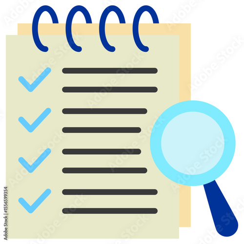 Inspection flat color, mini illustration icon. use for modern concept, print, UI, UX kit, web and app development. Vector related to risk management, business, finance.