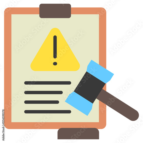 Liability Claim flat color, mini illustration icon. use for modern concept, print, UI, UX kit, web and app development. Vector related to risk management, business, finance.