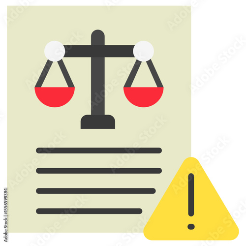 Legal Risk flat color, mini illustration icon. use for modern concept, print, UI, UX kit, web and app development. Vector related to risk management, business, finance.