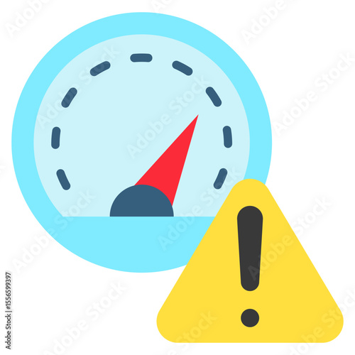 Measure Risk flat color, mini illustration icon. use for modern concept, print, UI, UX kit, web and app development. Vector related to risk management, business, finance.
