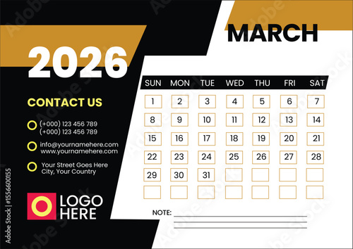 March 2026 calendar
