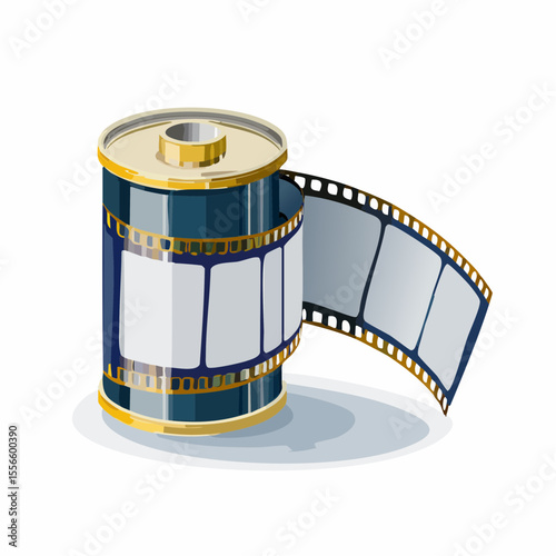 A roll of film with pulled-out frames
