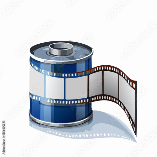A roll of film with pulled-out frames
