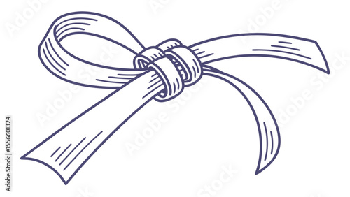 Handdrawn illustration of a tied martial arts belt.