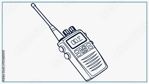 Handdrawn Illustration of a Portable Radio.