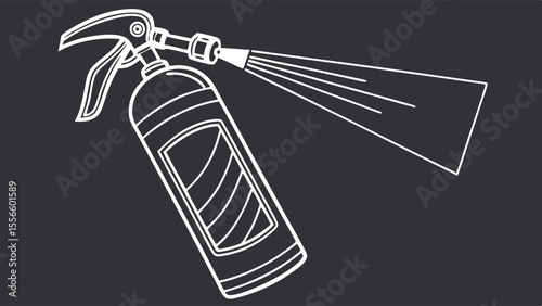 Stylized Outline of a Spray Bottle with Liquid Stream.
