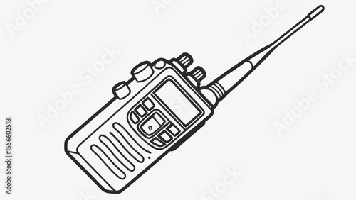Handdrawn Outline of a Portable TwoWay Radio.