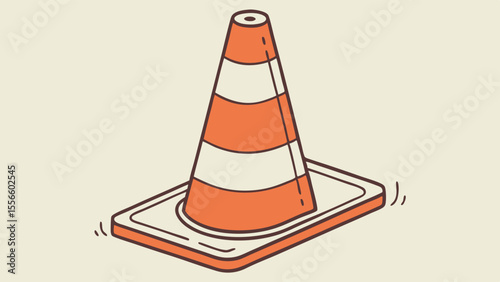 Cartoon Traffic Cone Illustration.